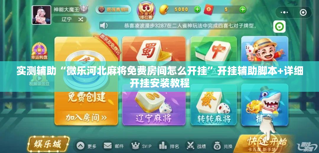 实测辅助“微乐河北麻将免费房间怎么开挂”开挂辅助脚本+详细开挂安装教程