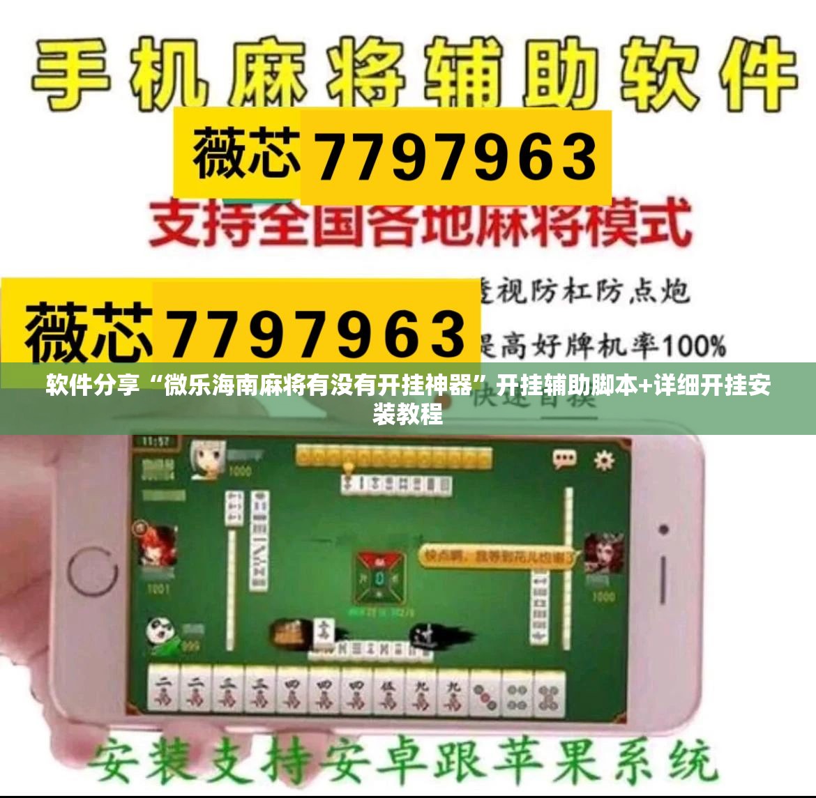 软件分享“微乐海南麻将有没有开挂神器	”开挂辅助脚本+详细开挂安装教程