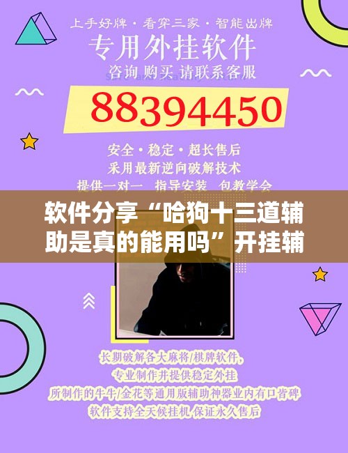 软件分享“哈狗十三道辅助是真的能用吗”开挂辅助脚本+详细开挂安装教程