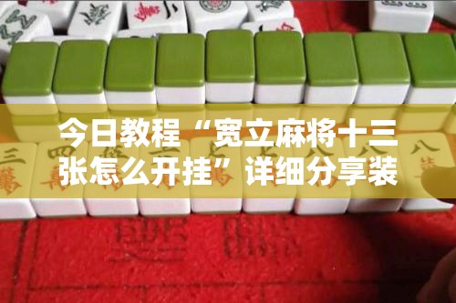 今日教程“宽立麻将十三张怎么开挂”详细分享装挂步骤
