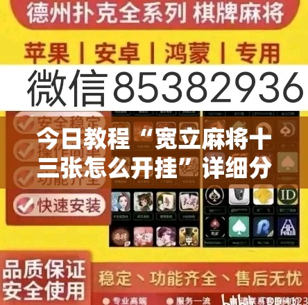 今日教程“宽立麻将十三张怎么开挂	”详细分享装挂步骤
