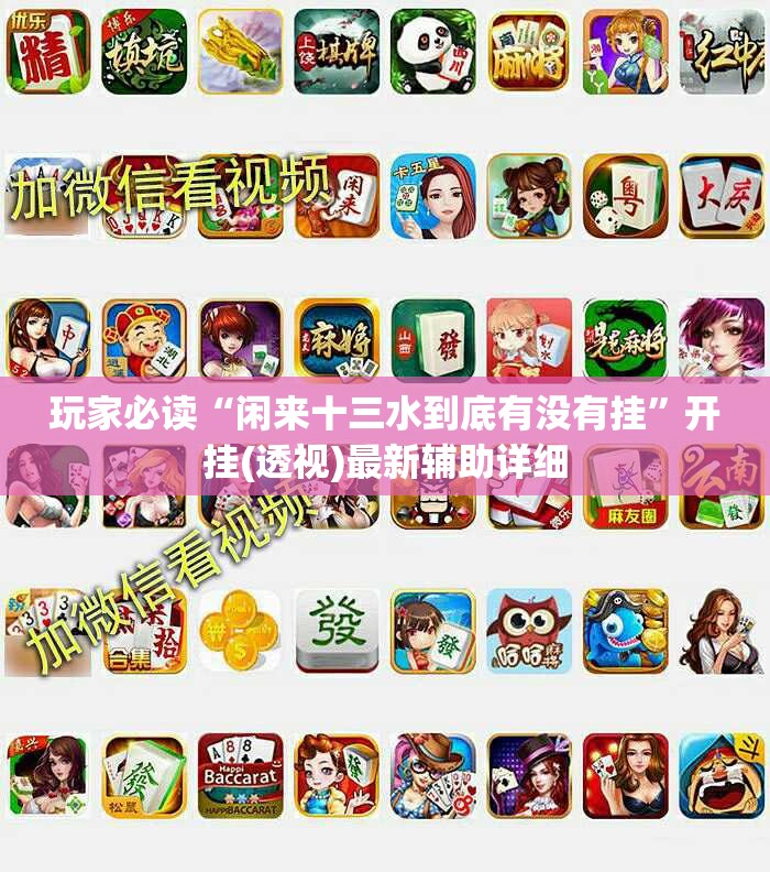 玩家必读“闲来十三水到底有没有挂”开挂(透视)最新辅助详细