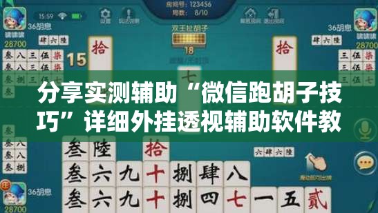 分享实测辅助“微信跑胡子技巧	”详细外挂透视辅助软件教程