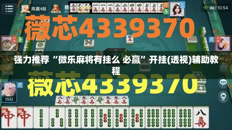 强力推荐“微乐麻将有挂么 必赢”开挂(透视)辅助教程