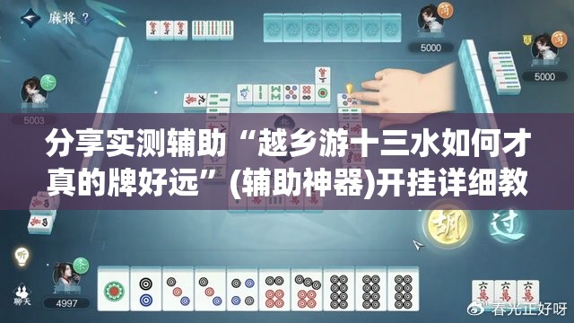 分享实测辅助“越乡游十三水如何才真的牌好远”(辅助神器)开挂详细教程