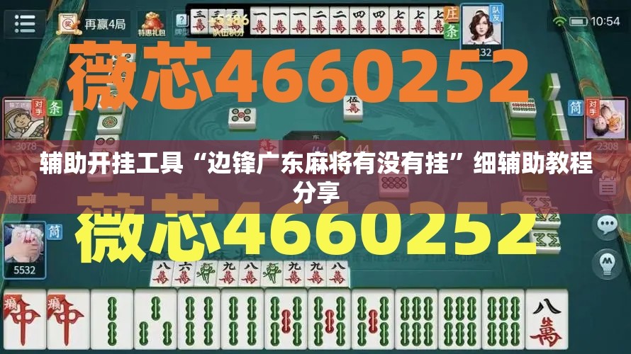 辅助开挂工具“边锋广东麻将有没有挂”细辅助教程分享