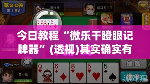 今日教程“微乐干瞪眼记牌器”(透视)其实确实有挂