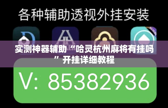 实测神器辅助“哈灵杭州麻将有挂吗	”开挂详细教程