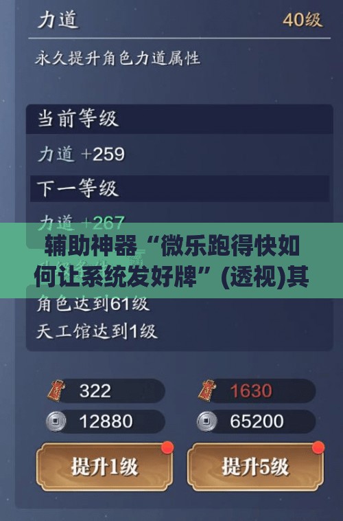 辅助神器“微乐跑得快如何让系统发好牌”(透视)其实确实有挂