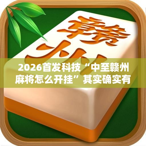 2026首发科技“中至赣州麻将怎么开挂”其实确实有挂