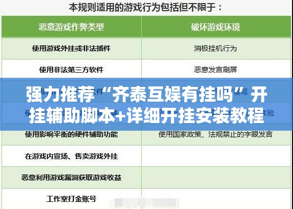 强力推荐“齐泰互娱有挂吗”开挂辅助脚本+详细开挂安装教程