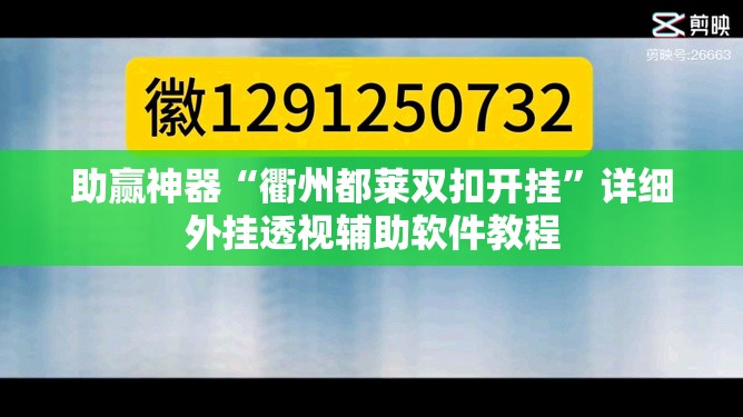 助赢神器“衢州都莱双扣开挂”详细外挂透视辅助软件教程
