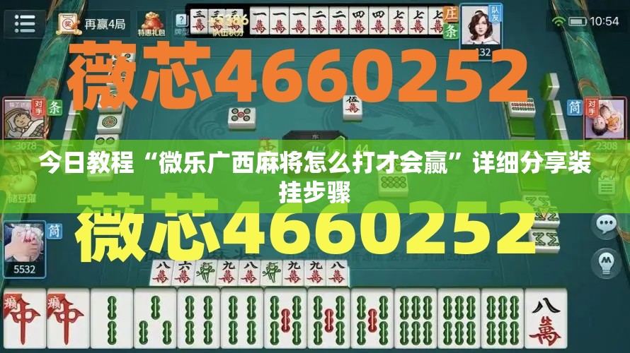 今日教程“微乐广西麻将怎么打才会赢”详细分享装挂步骤