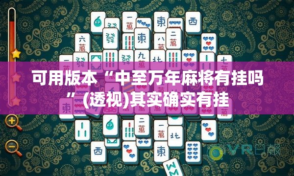 可用版本“中至万年麻将有挂吗”(透视)其实确实有挂