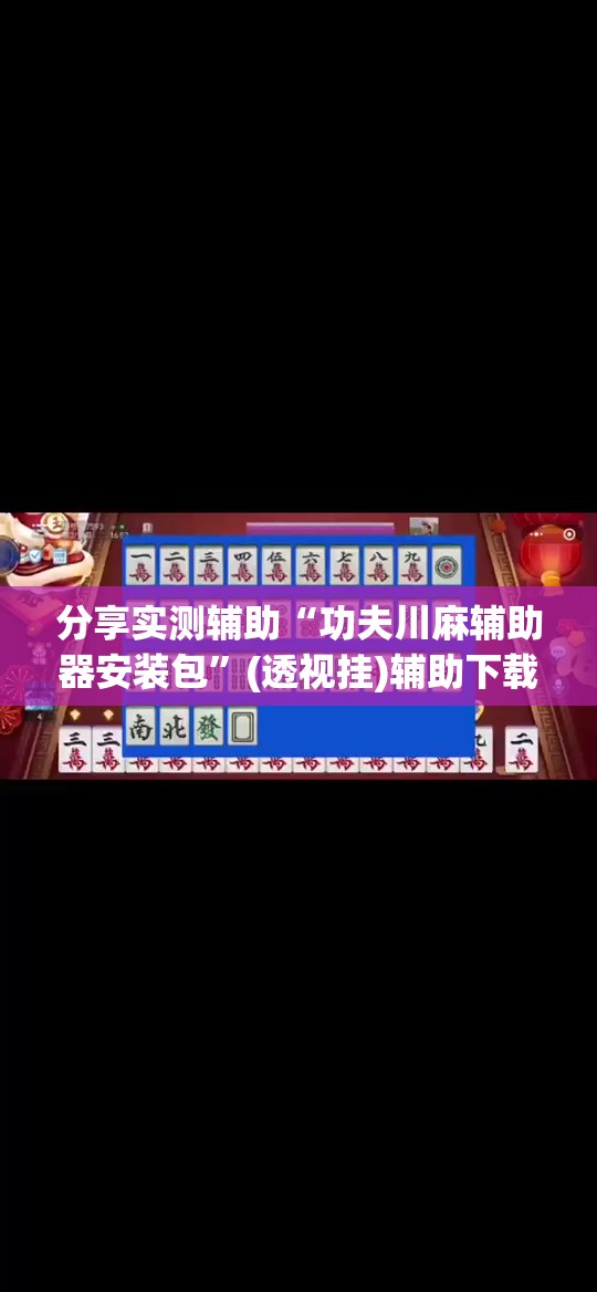 分享实测辅助“功夫川麻辅助器安装包	”(透视挂)辅助下载教程