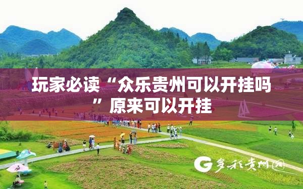 玩家必读“众乐贵州可以开挂吗	”原来可以开挂