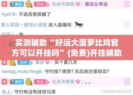 实测辅助“好运大菠萝比鸡官方可以开挂吗”(免费)开挂辅助教学(最新辅助开挂教程)