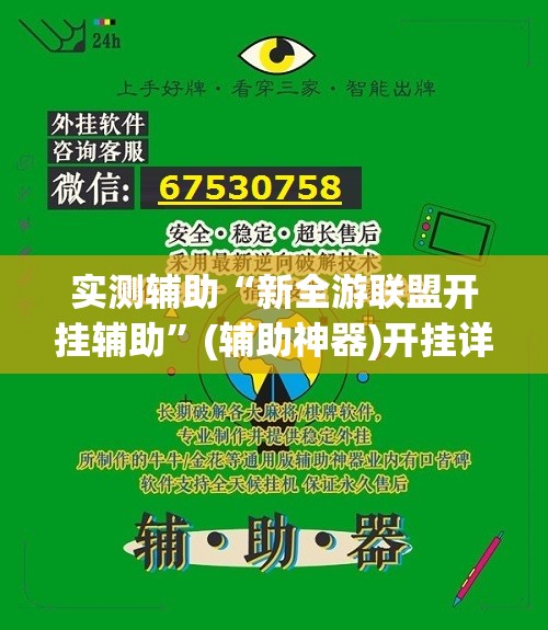 实测辅助“新全游联盟开挂辅助”(辅助神器)开挂详细教程