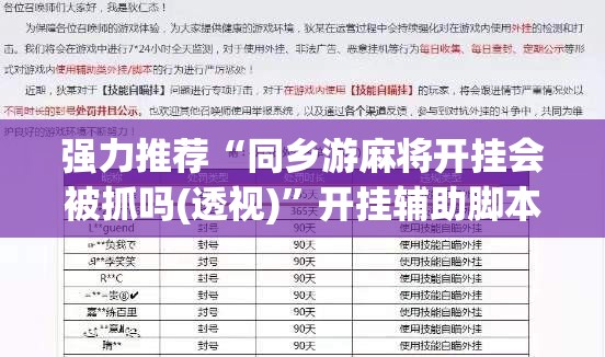 强力推荐“同乡游麻将开挂会被抓吗(透视)”开挂辅助脚本+详细开挂安装教程