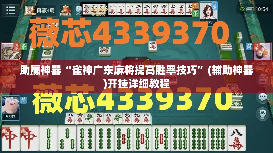 助赢神器“雀神广东麻将提高胜率技巧”(辅助神器)开挂详细教程