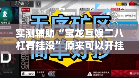 实测辅助“宝龙互娱二八杠有挂没”原来可以开挂