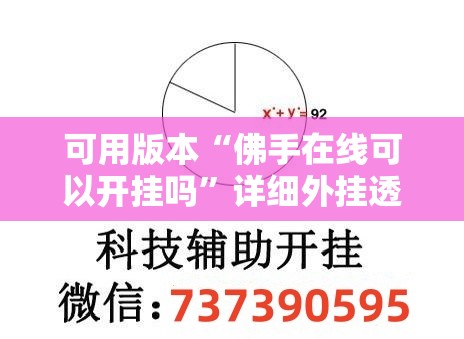 可用版本“佛手在线可以开挂吗”详细外挂透视辅助软件教程