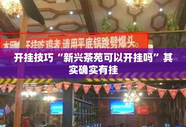 开挂技巧“新兴茶苑可以开挂吗”其实确实有挂