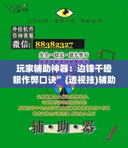 玩家辅助神器：边锋干瞪眼作弊口诀”(透视挂)辅助下载教程