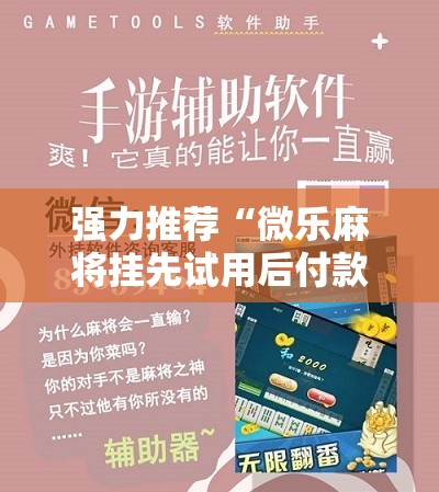 强力推荐“微乐麻将挂先试用后付款”2026开挂教程步骤