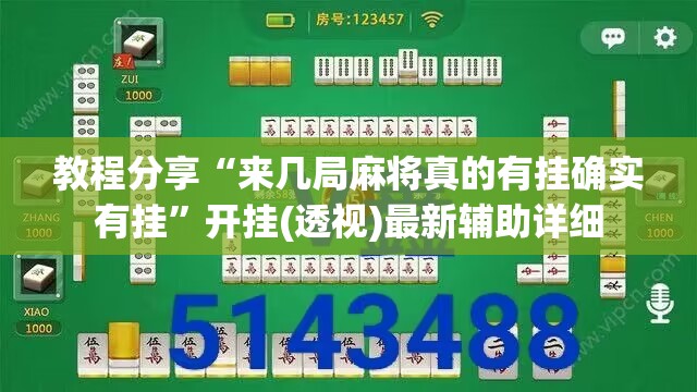 教程分享“来几局麻将真的有挂确实有挂”开挂(透视)最新辅助详细