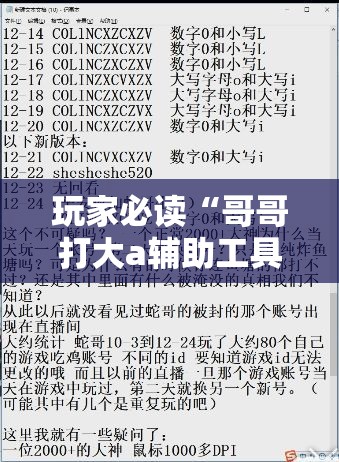 玩家必读“哥哥打大a辅助工具	”详细开挂教程