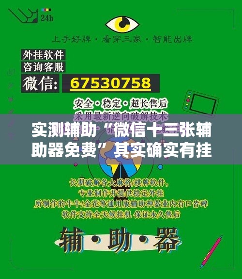 实测辅助“微信十三张辅助器免费”其实确实有挂