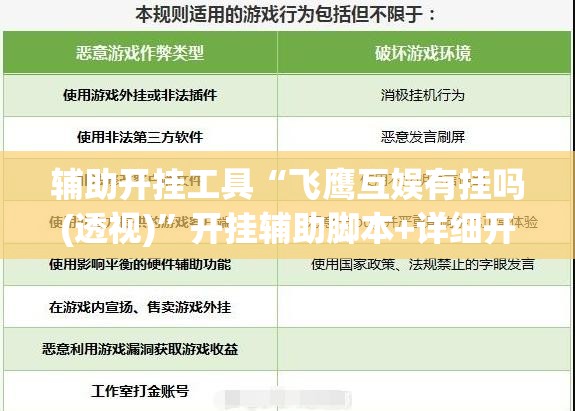 辅助开挂工具“飞鹰互娱有挂吗(透视)”开挂辅助脚本+详细开挂安装教程