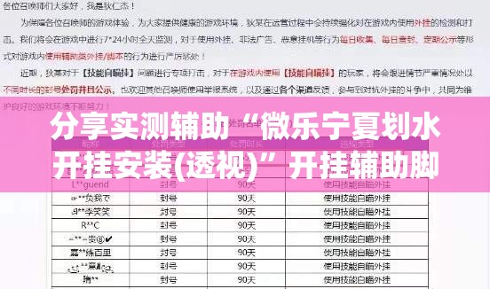 分享实测辅助“微乐宁夏划水开挂安装(透视)”开挂辅助脚本+详细开挂安装教程