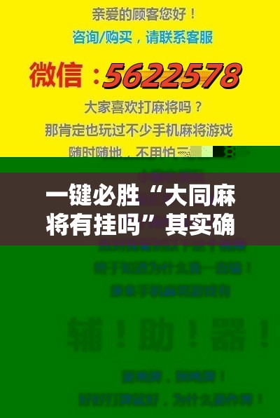 一键必胜“大同麻将有挂吗”其实确实有挂