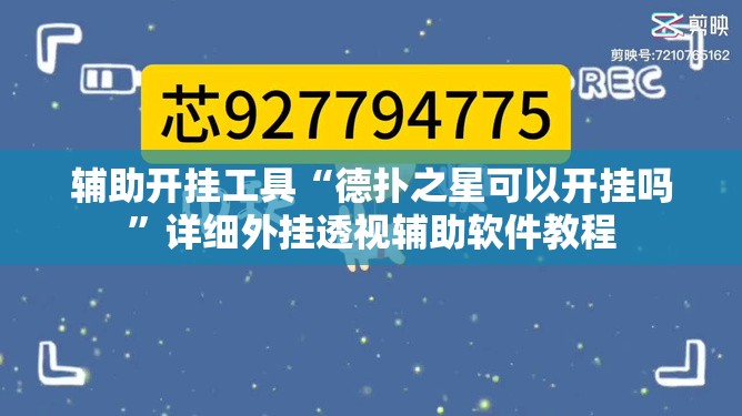 辅助开挂工具“德扑之星可以开挂吗	”详细外挂透视辅助软件教程