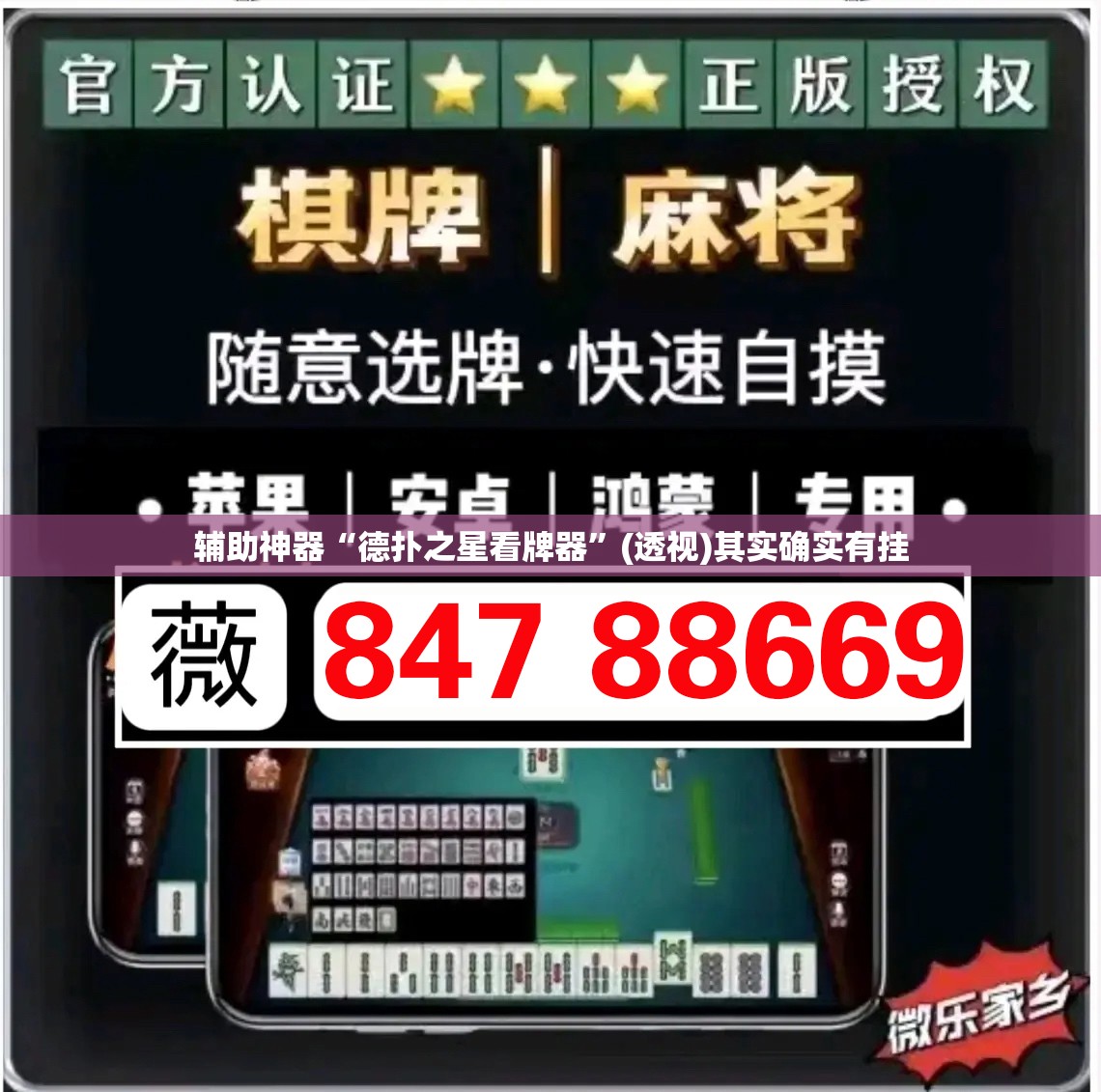 辅助神器“德扑之星看牌器”(透视)其实确实有挂
