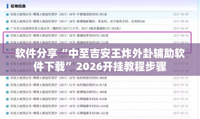 软件分享“中至吉安王炸外卦辅助软件下载”2026开挂教程步骤