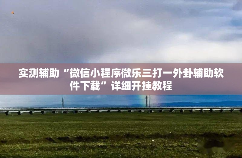 实测辅助“微信小程序微乐三打一外卦辅助软件下载”详细开挂教程