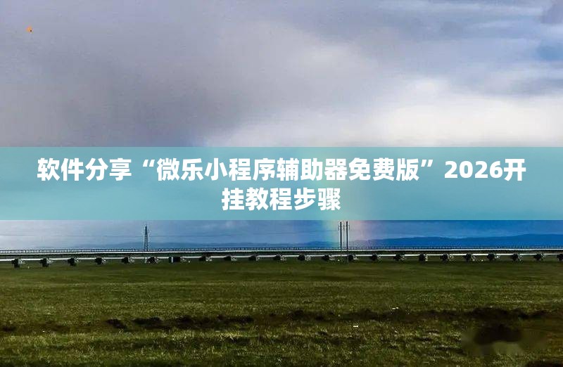 软件分享“微乐小程序辅助器免费版”2026开挂教程步骤