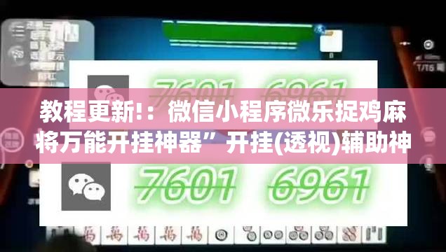 教程更新!：微信小程序微乐捉鸡麻将万能开挂神器”开挂(透视)辅助神器