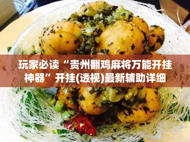 玩家必读“贵州翻鸡麻将万能开挂神器”开挂(透视)最新辅助详细