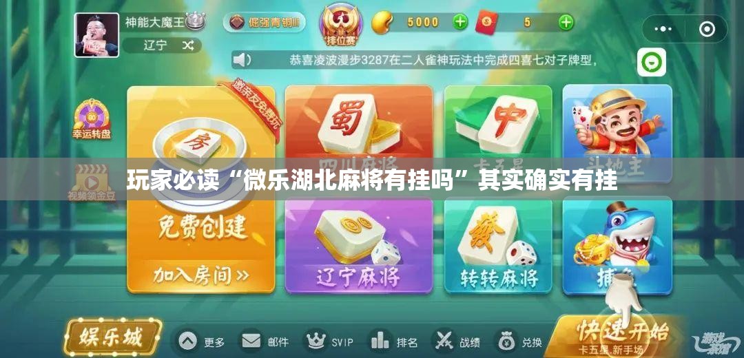 玩家必读“微乐湖北麻将有挂吗”其实确实有挂