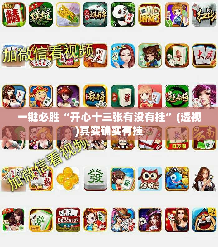 一键必胜“开心十三张有没有挂”(透视)其实确实有挂