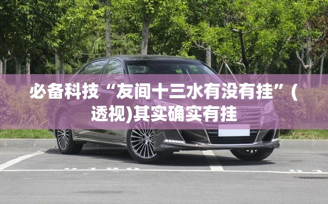 必备科技“友间十三水有没有挂”(透视)其实确实有挂