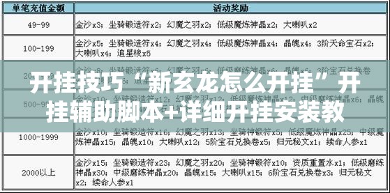 开挂技巧“新玄龙怎么开挂”开挂辅助脚本+详细开挂安装教程