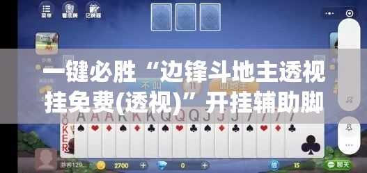 一键必胜“边锋斗地主透视挂免费(透视)”开挂辅助脚本+详细开挂安装教程