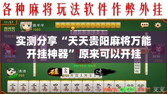 实测分享“天天贵阳麻将万能开挂神器	”原来可以开挂