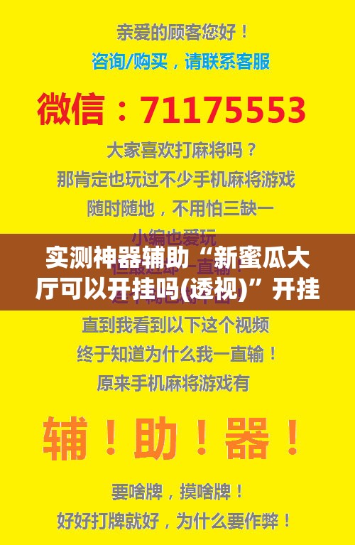 实测神器辅助“新蜜瓜大厅可以开挂吗(透视)	”开挂辅助脚本+详细开挂安装教程