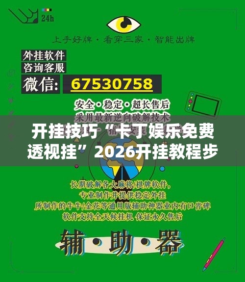 开挂技巧“卡丁娱乐免费透视挂”2026开挂教程步骤